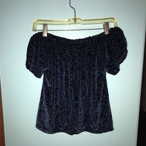 Crushed velvet Hollister off-the-shoulder top